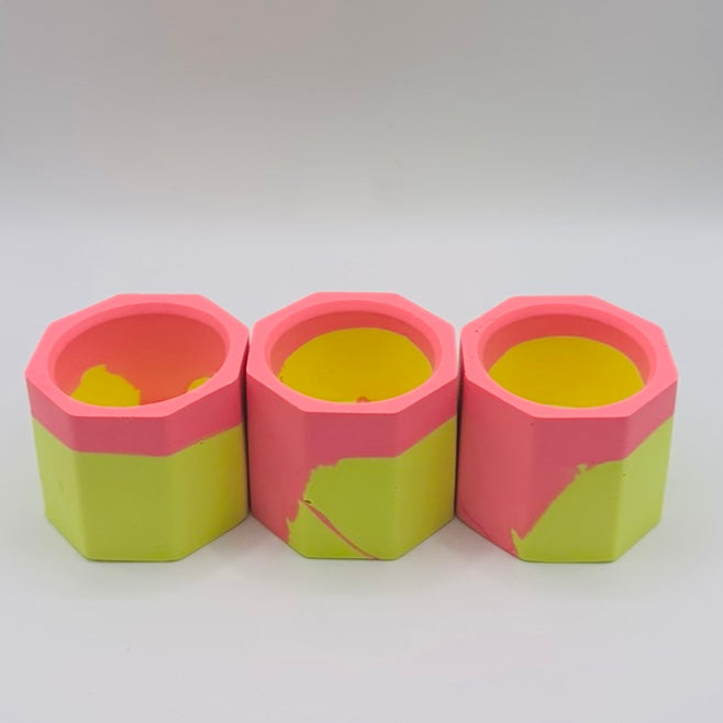 Tea light set - Graffiti - Yellow & Pink