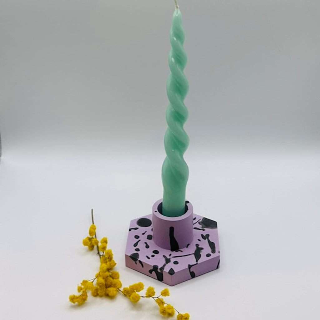 Candle holder - Graffiti - Lilac & Black