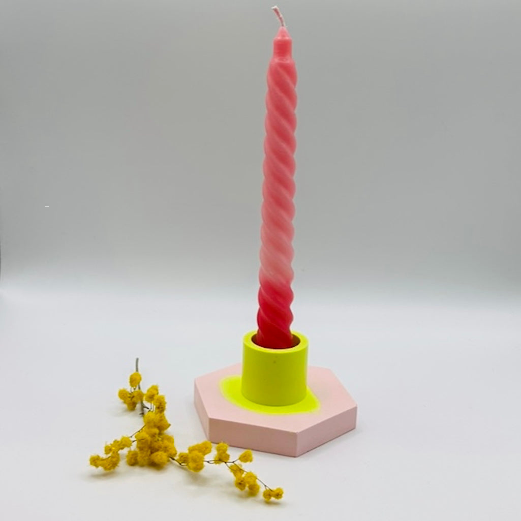 Candle holder - Neon - Pink & Yellow