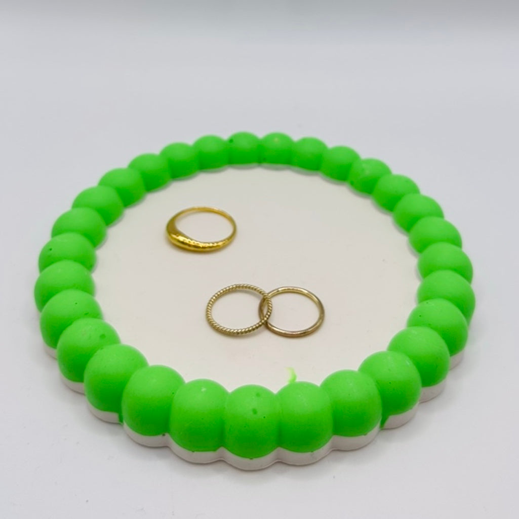 Tray - Small Bubbles - Neon - Green & White