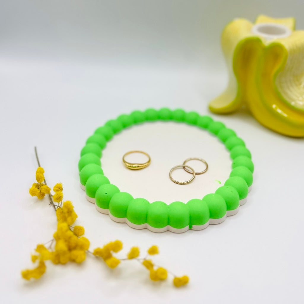 Tray - Small Bubbles - Neon - Green & White