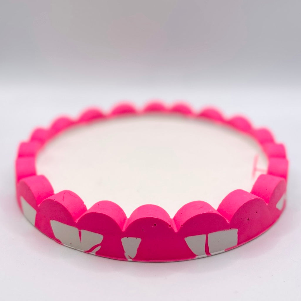 Tray - Round Edged - Neon - Pink & White