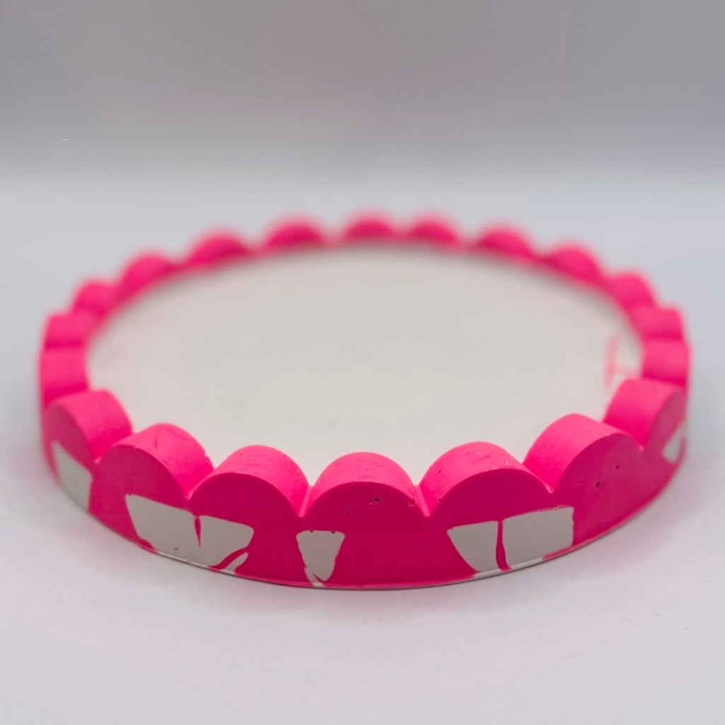 Tray - Round Edged - Neon - Pink & White