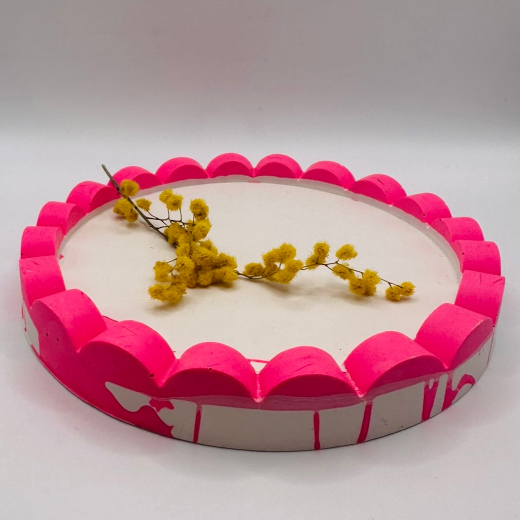 Tray - Round Edged - Neon - Pink & White