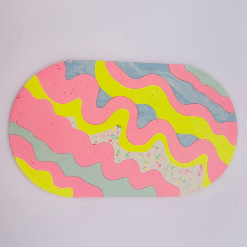 Oval Tray - Pinkwave
