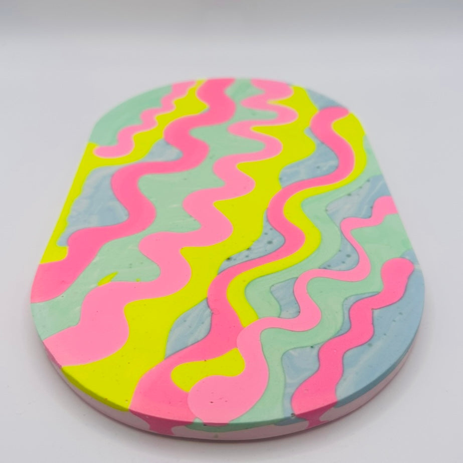 Oval Tray - Pinkwave