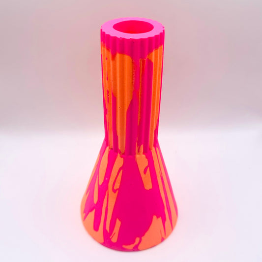 Vase - Tall - Graffiti - Pink & Orange