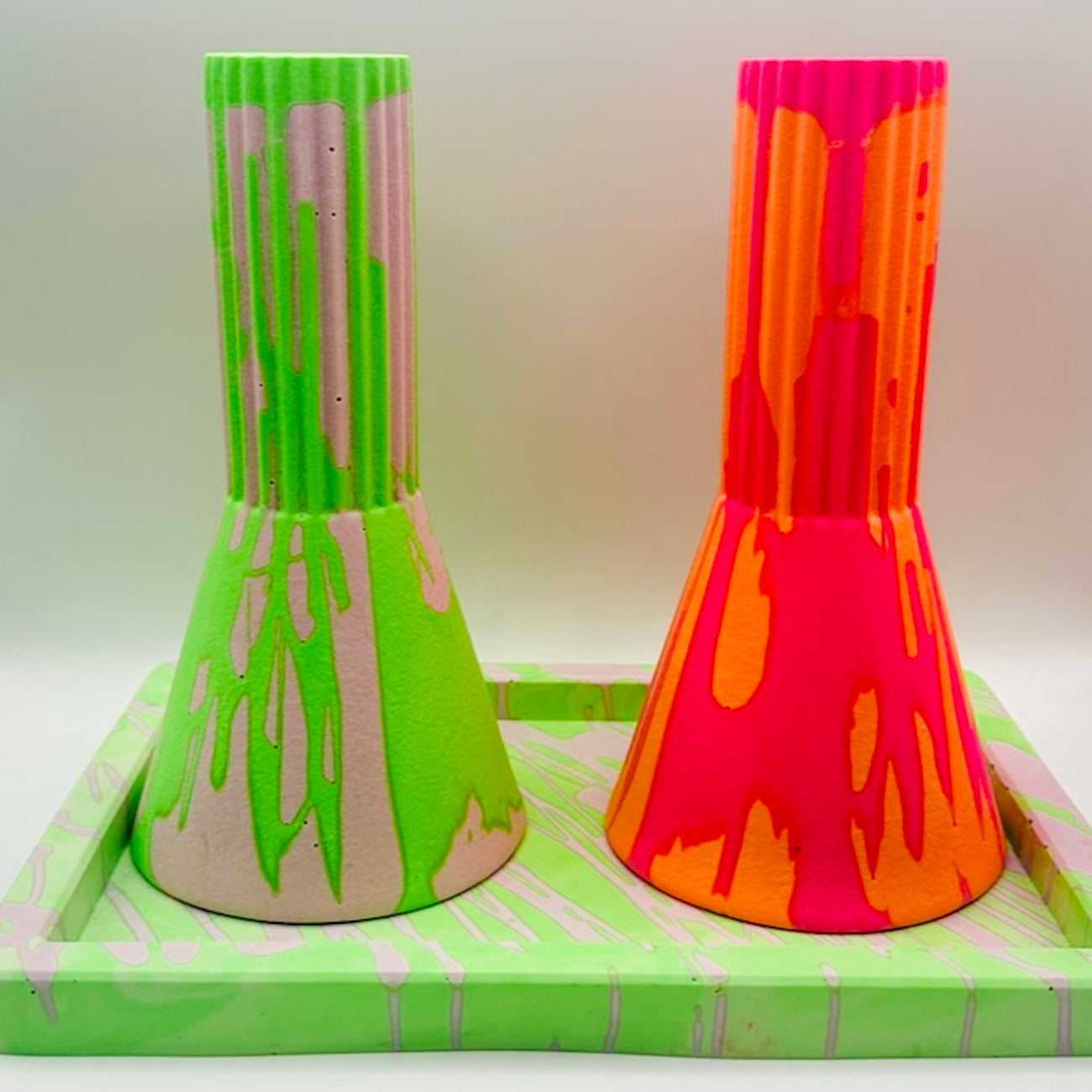 Vase - Tall - Graffiti - Pink & Orange