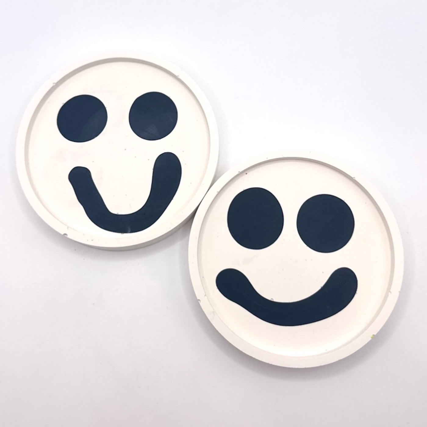 Coaster Set - Smiley - White & Black