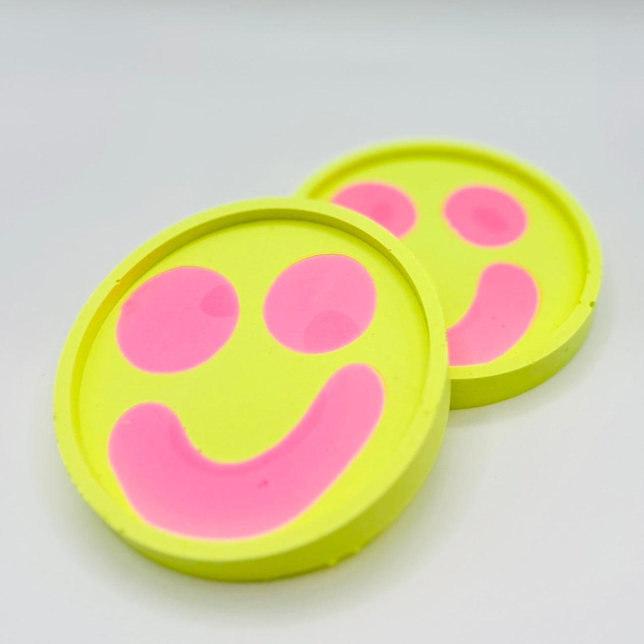 Coaster Set - Smiley - Yellow & Pink