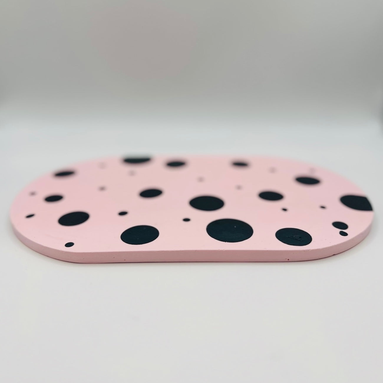 Oval Tray - Pink Dots