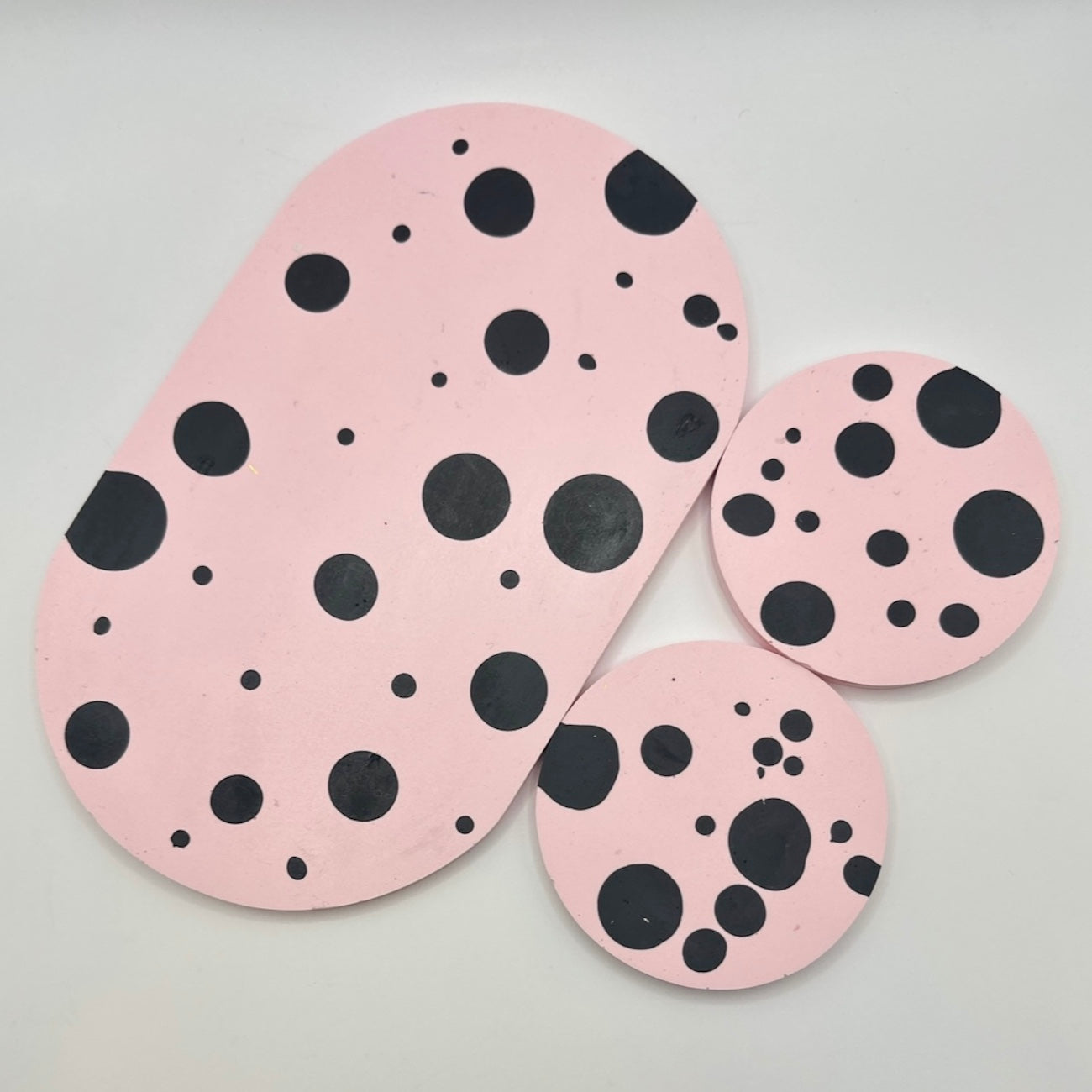 Oval Tray - Pink Dots