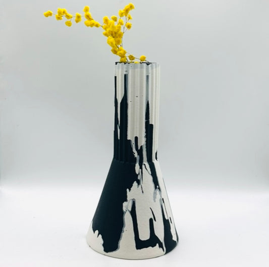 Vase - Tall - Graffiti - Black & White
