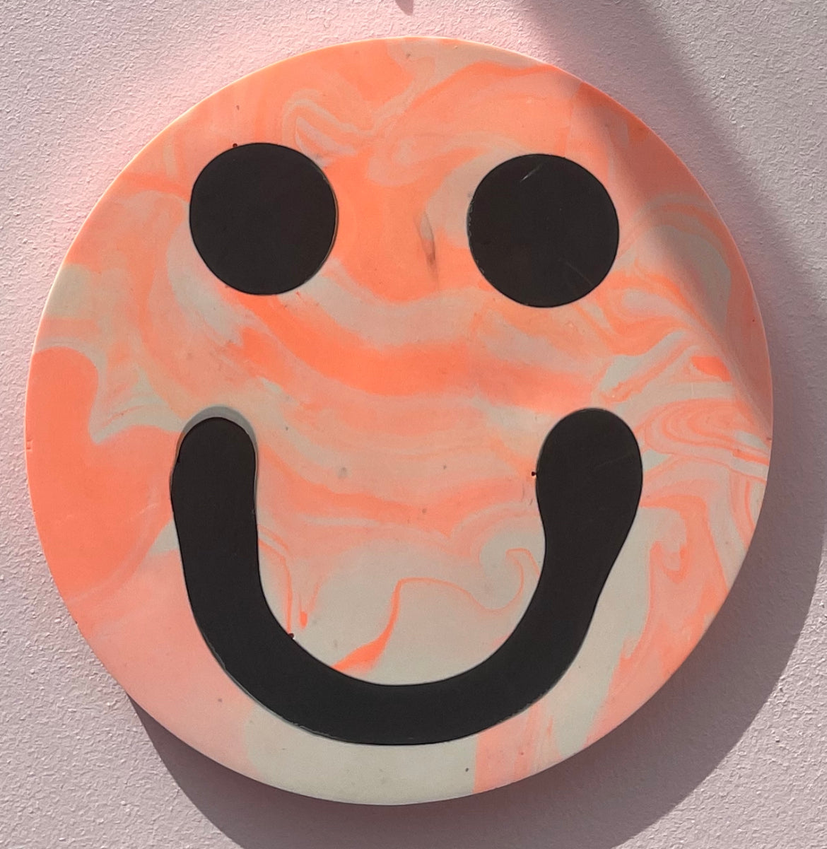 Smiley Wall Hanging - Neon Orange Tie Dye