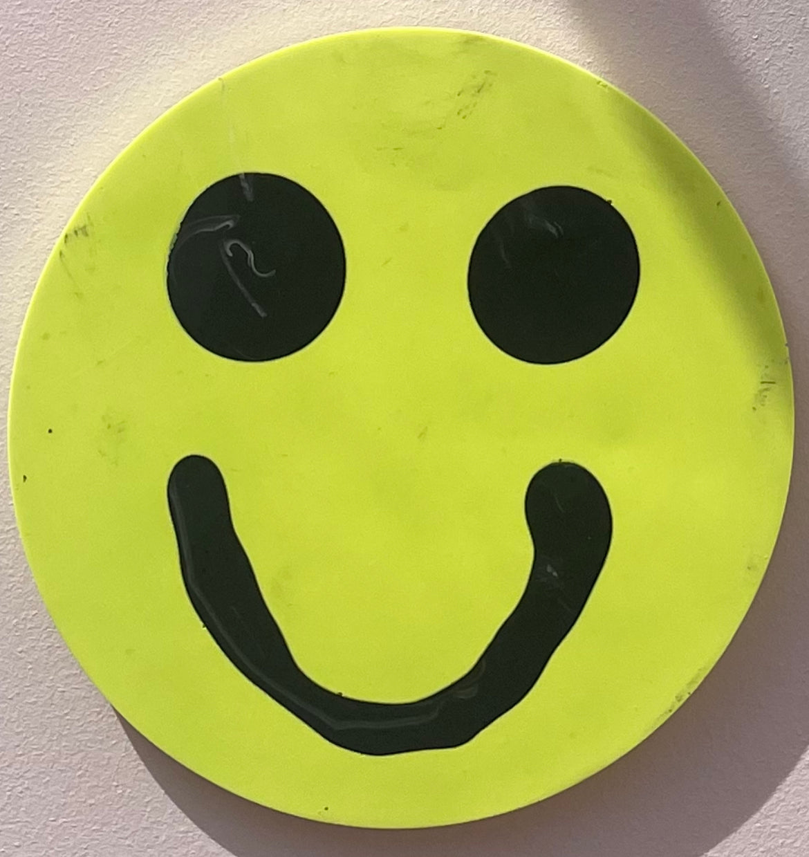 Smiley Wall Hanging - Neon Yellow 4 - READY TO SHIP