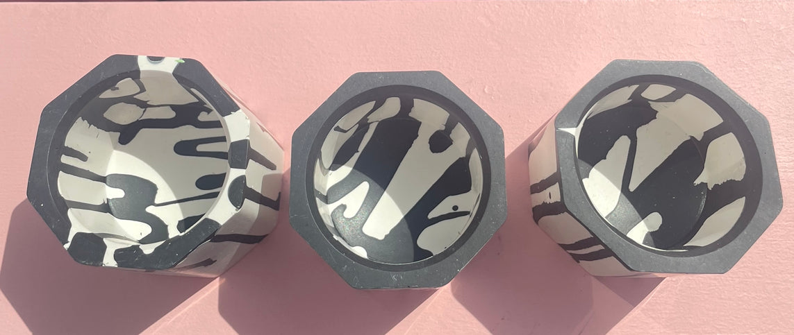 Tea light set - Graffiti Black & White