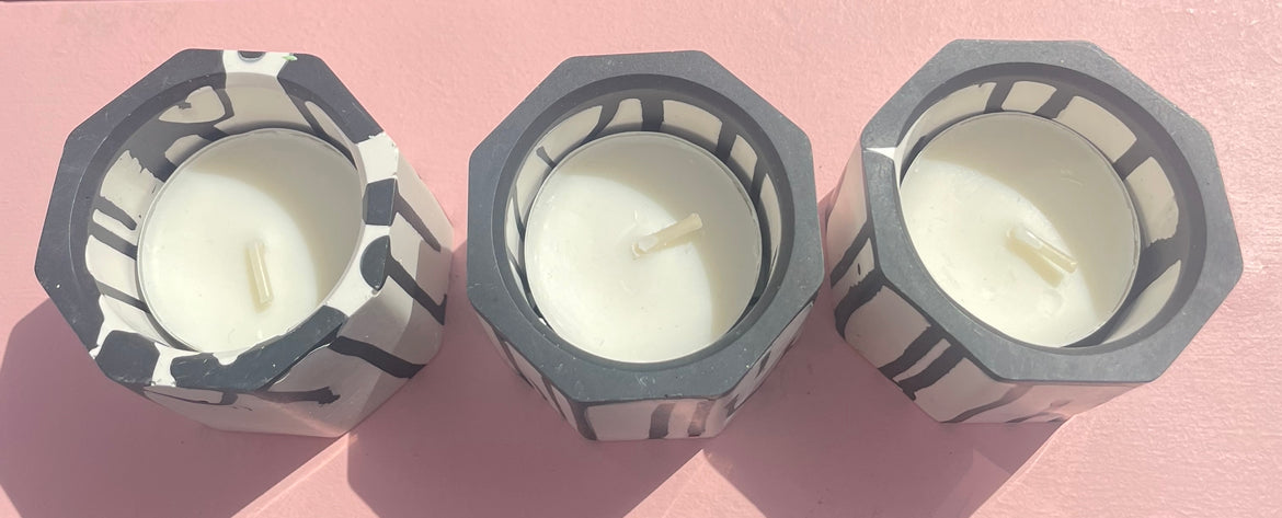 Tea light set - Graffiti Black & White