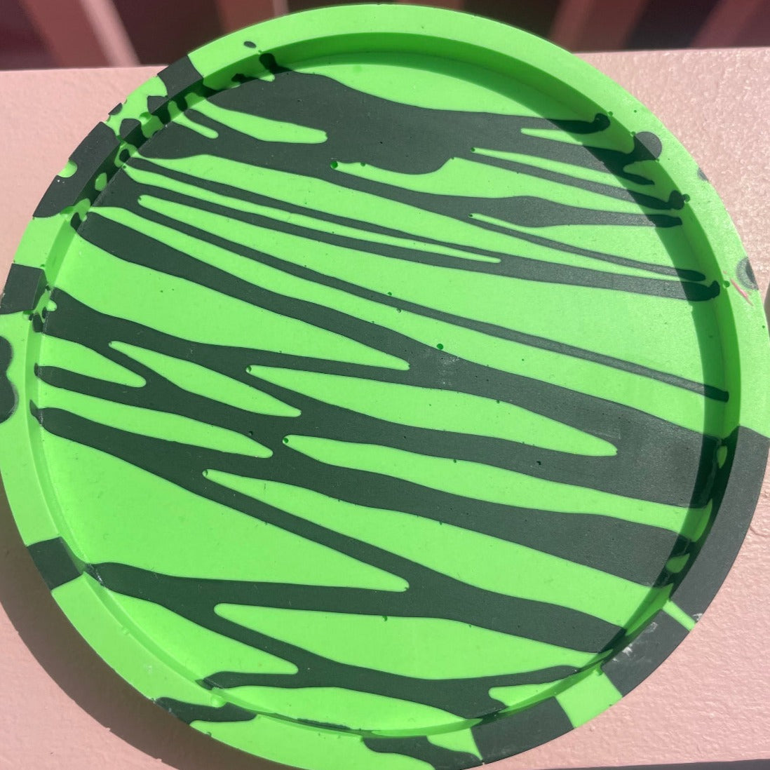 Coaster Set - Round - Graffiti - Green & Black