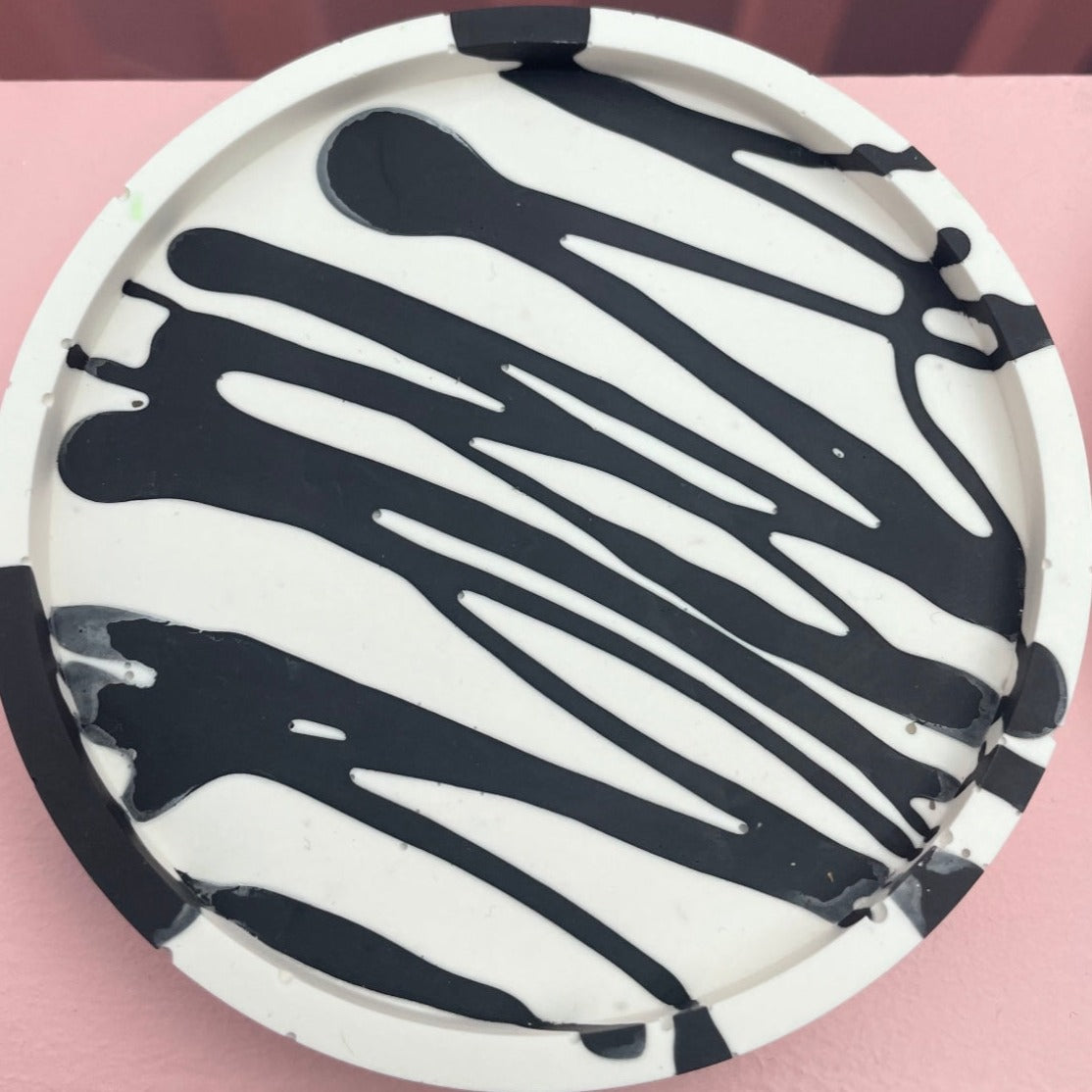 Coaster Set - Round - Graffiti - Black & White