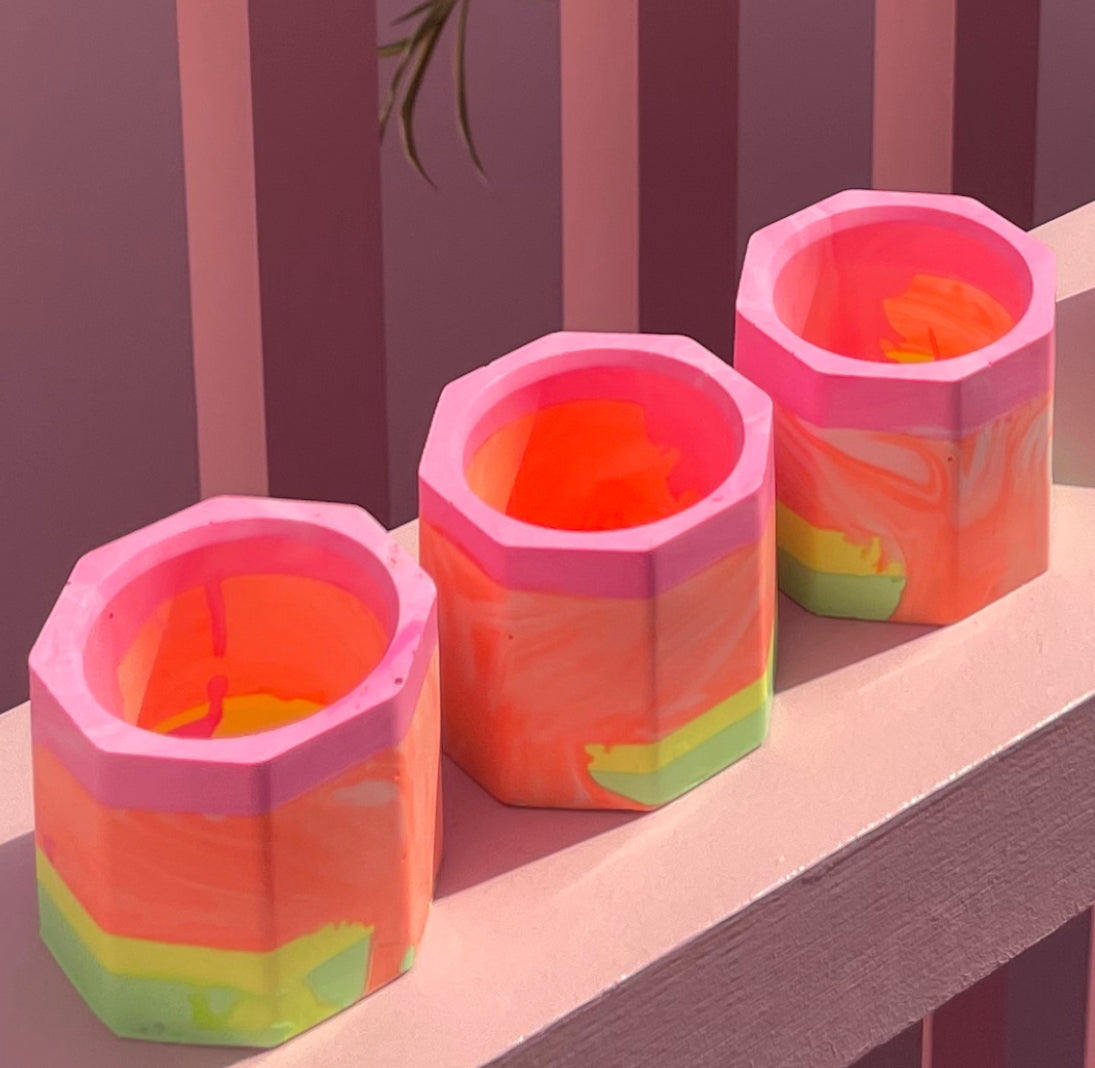 Tea light set - Neon - Mix