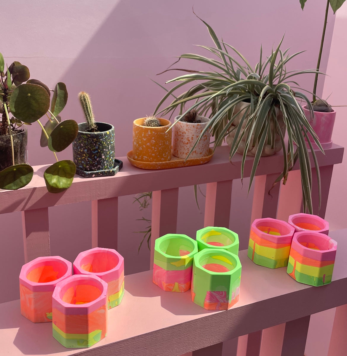 Tea light set - Neon - Mix