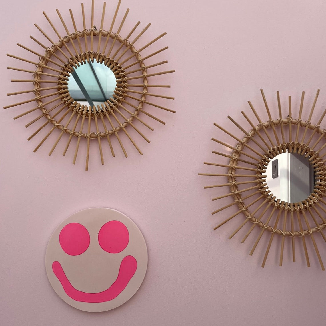 Smiley Wall Hanging - Pale Pink - READY TO SHIP