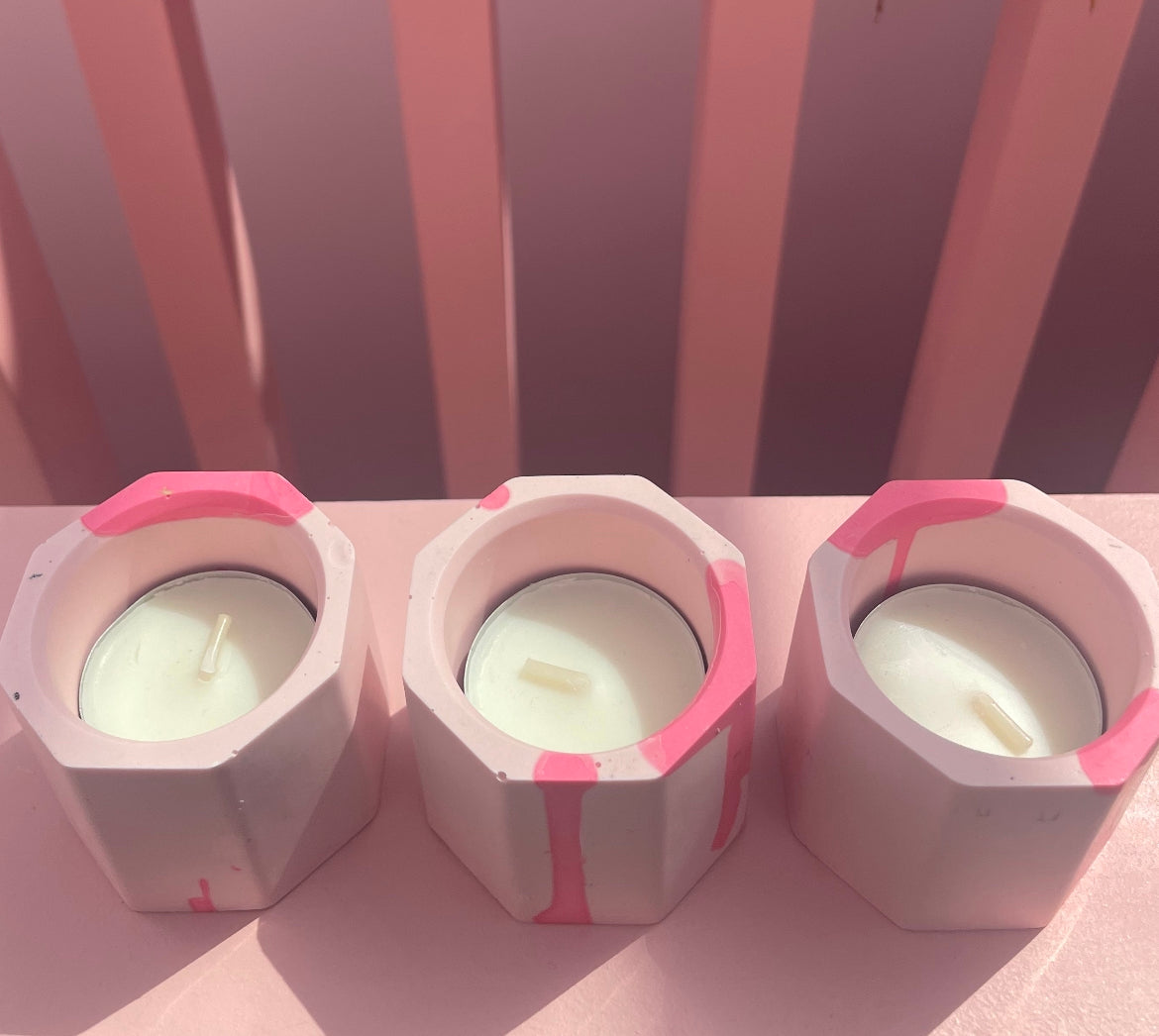 Tea light set - Graffiti - Pink