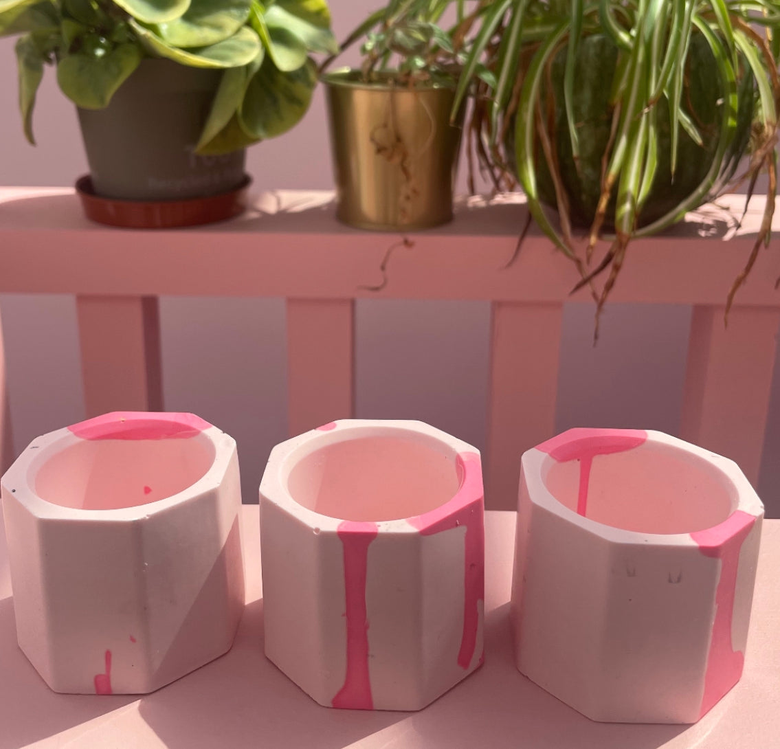 Tea light set - Graffiti - Pink