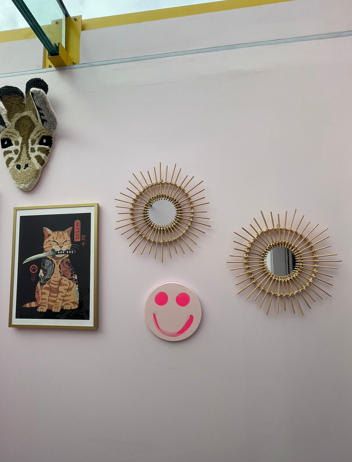 Smiley Wall Hanging - Pale Pink - READY TO SHIP