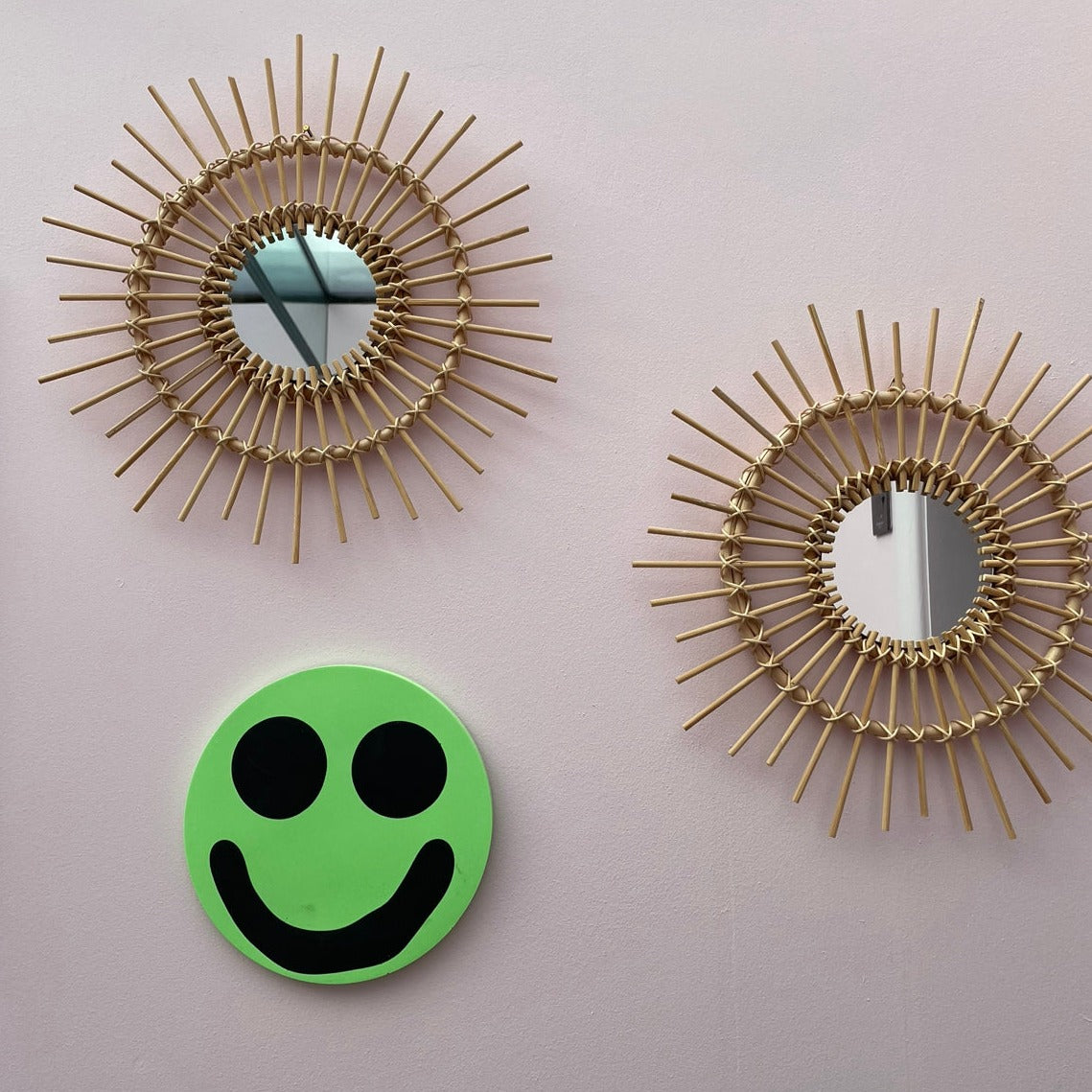 Smiley Wall Hanging - Neon Green - READY TO SHIP