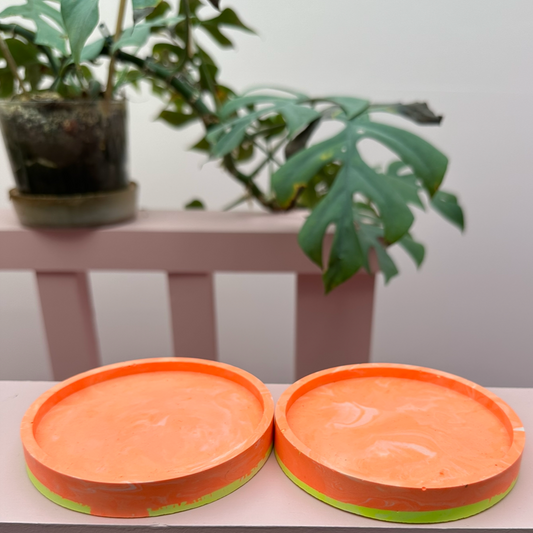 Coaster - Round (2 pieces) - Neon Tie Dye