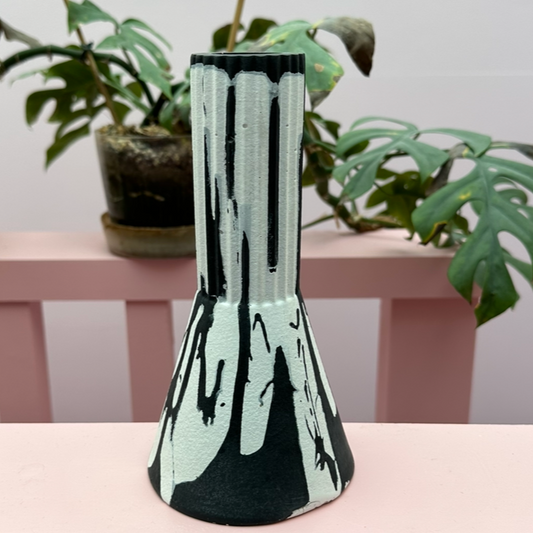 Vase - Tall - Graffiti - Black & White