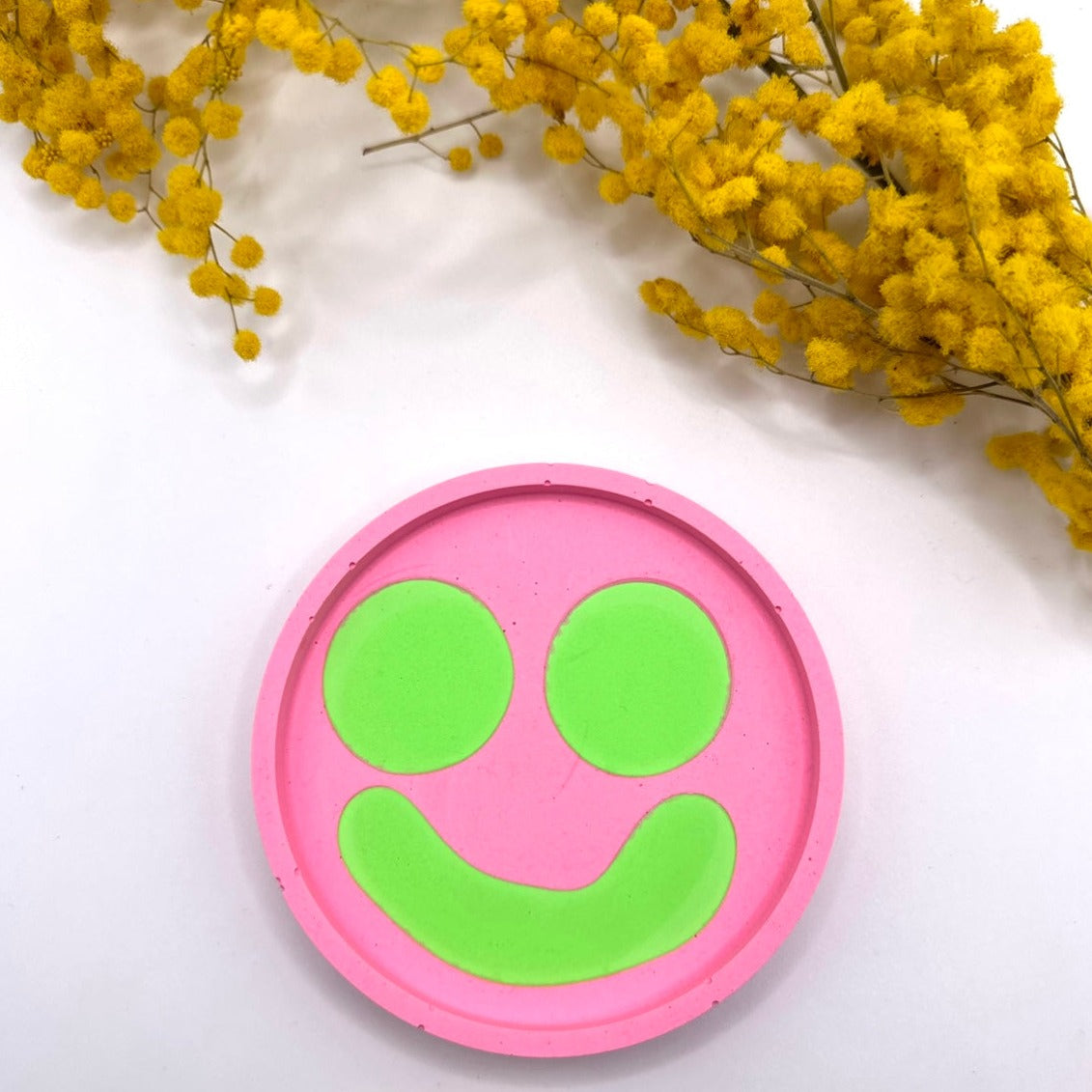 Coaster Set - Smiley - Pink & Green