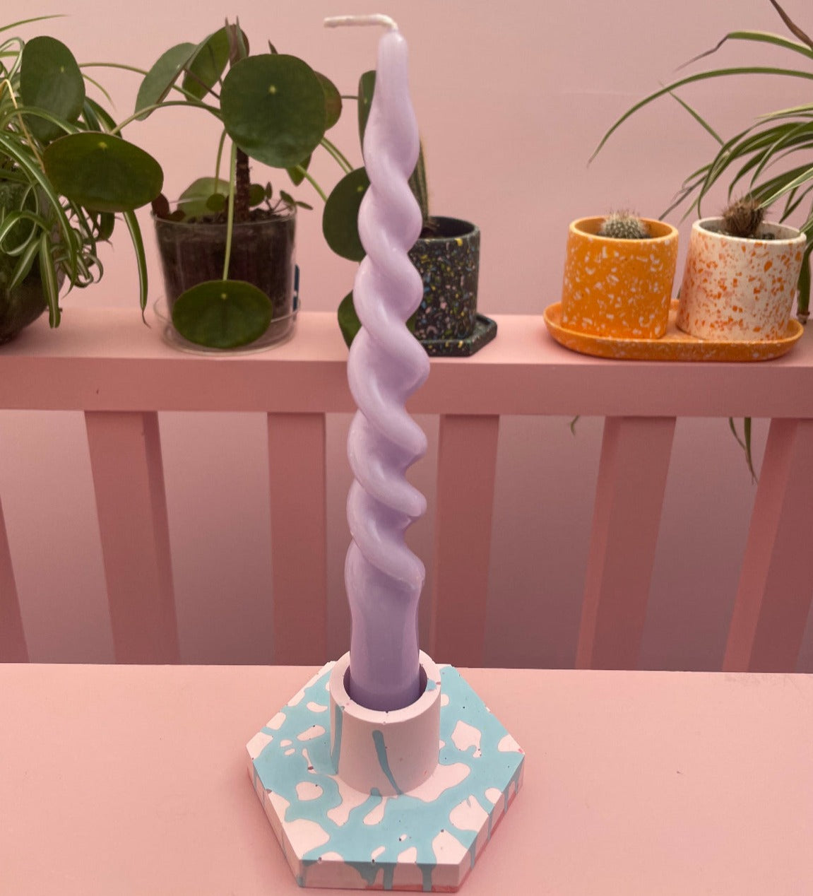 Candle holder - Bubblegum - Pink & Blue