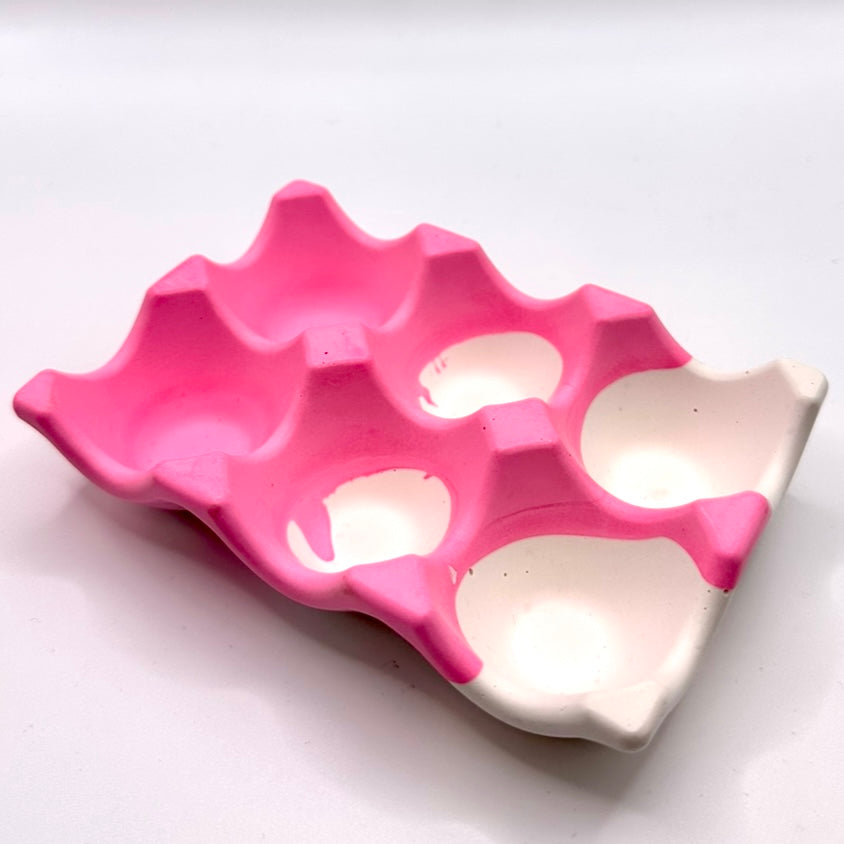 Egg Tray - Pink & White