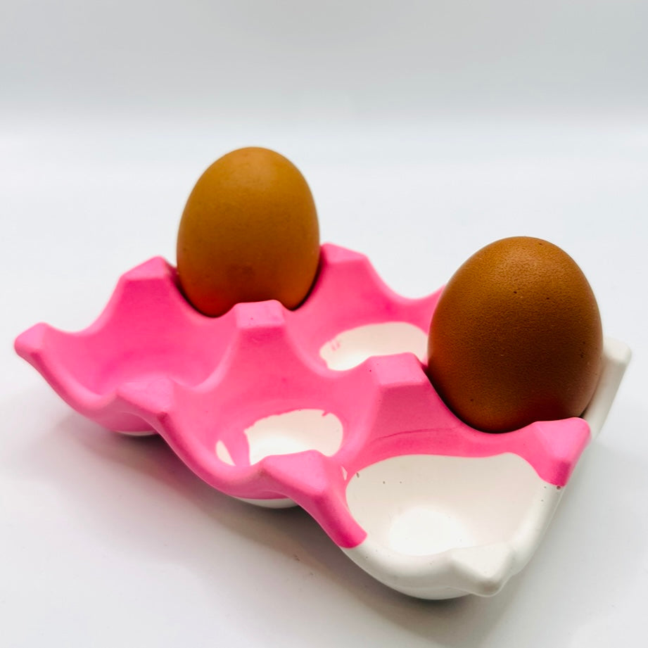 Egg Tray - Pink & White