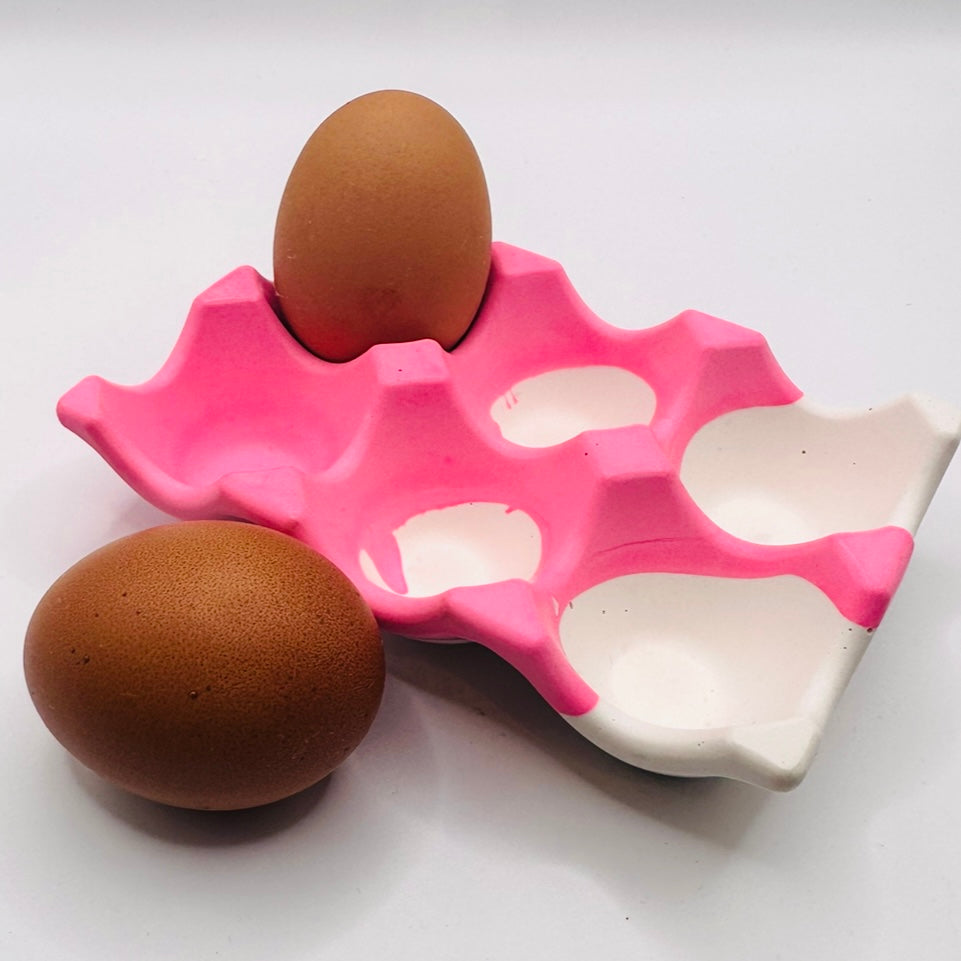 Egg Tray - Pink & White