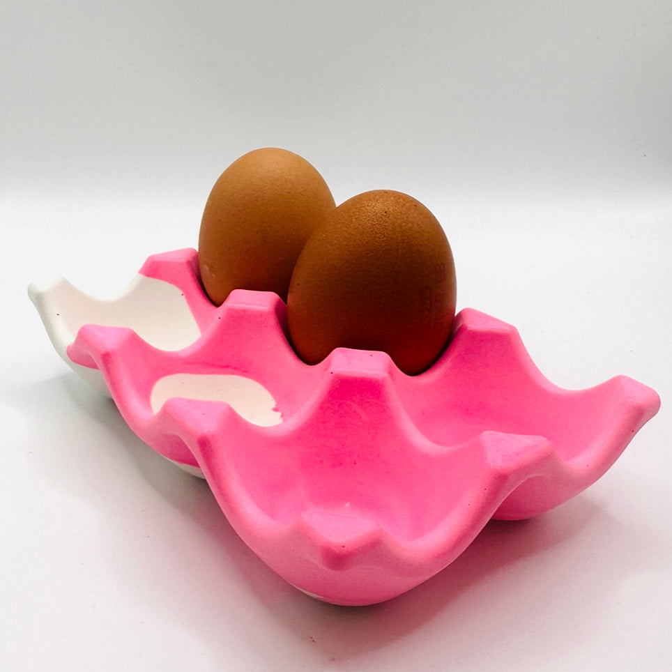 Egg Tray - Pink & White