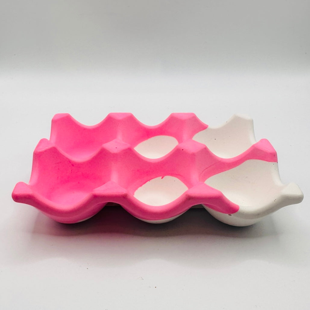 Egg Tray - Pink & White