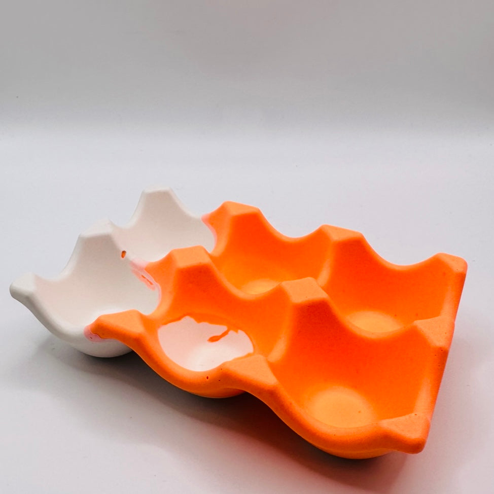 Egg Tray - Orange & White