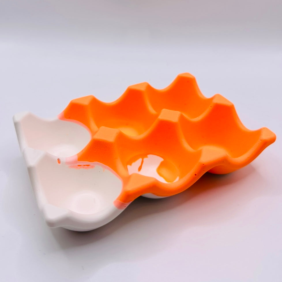 Egg Tray - Orange & White