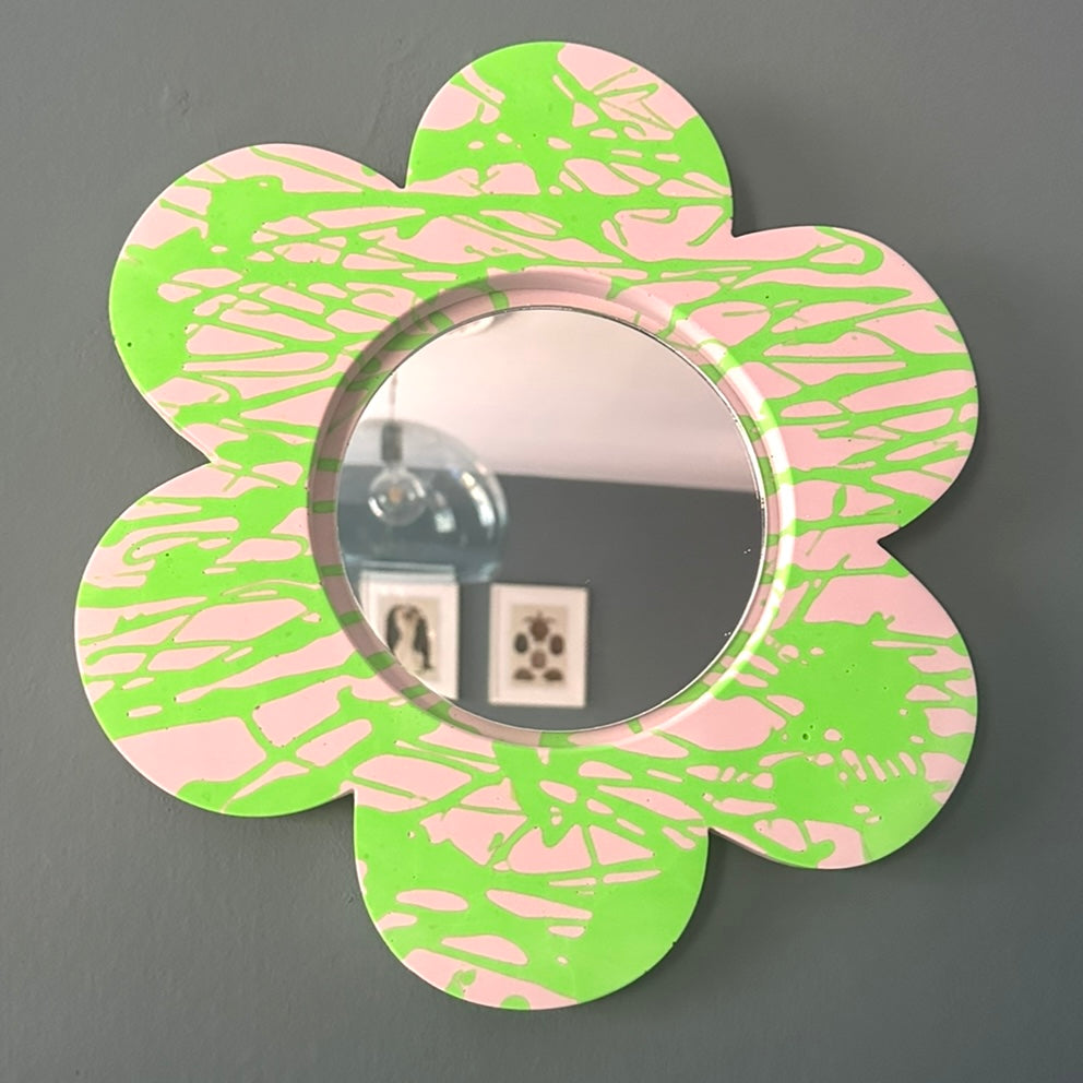 Flower Mirror - Graffiti - Lilac & Green