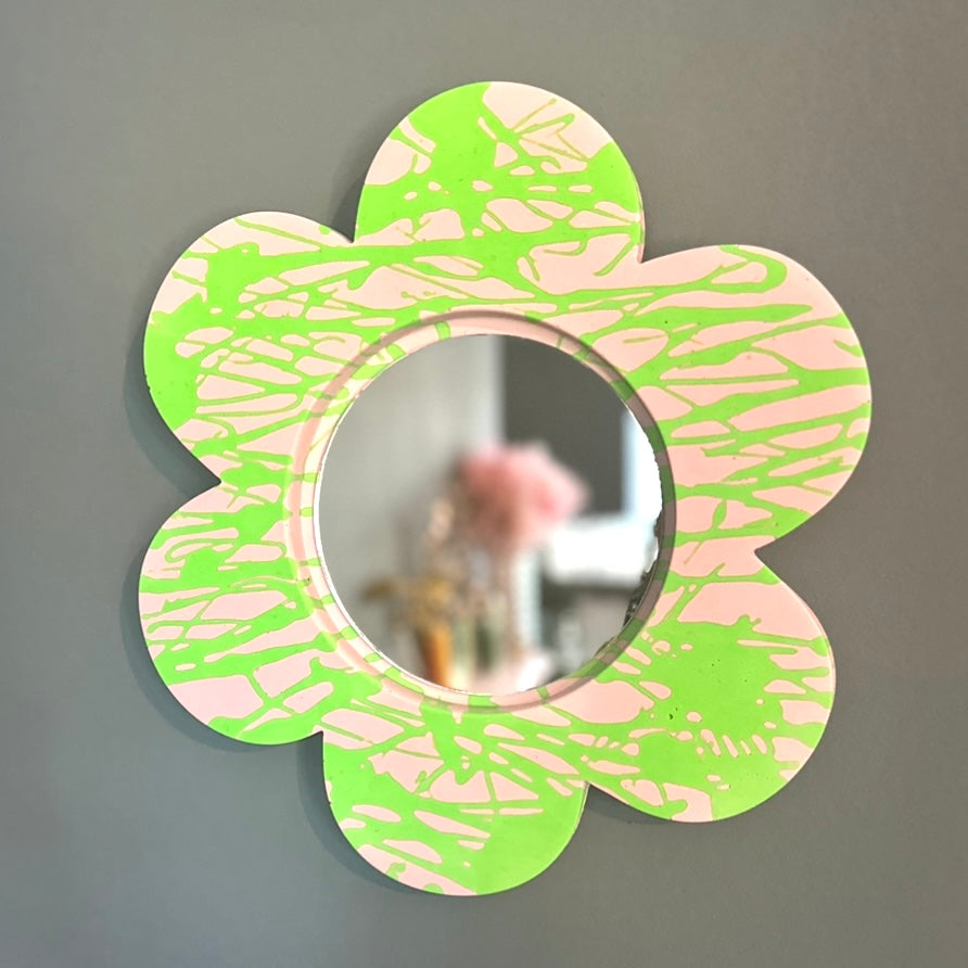 Flower Mirror - Graffiti - Lilac & Green