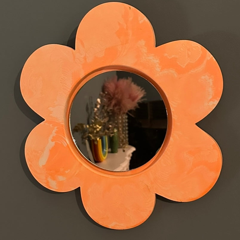 Flower Mirror - Neon - Orange