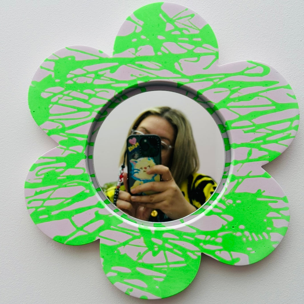 Flower Mirror - Graffiti - Lilac & Green