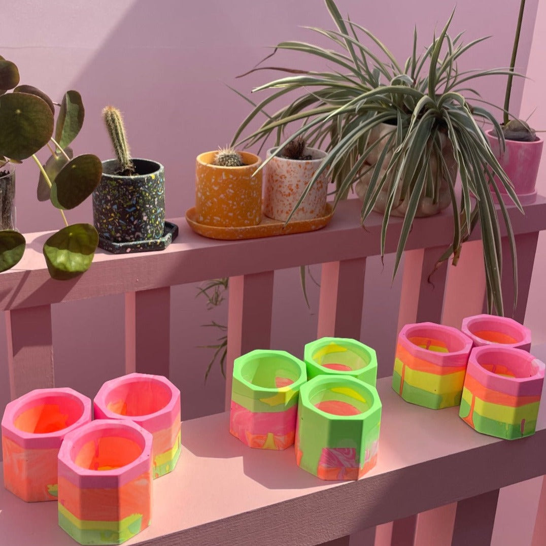 Tea light set - Neon - Mix